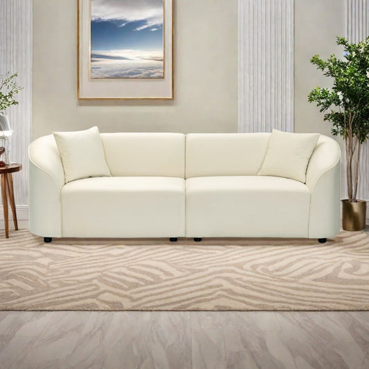 87.25 Velvet 3-Seater Sofa with Ergonomic Support and Solid Frame - Luxurious Statement Piece