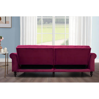 87.8'' Convertible Velvet Sofa Bed Sleeper Futon