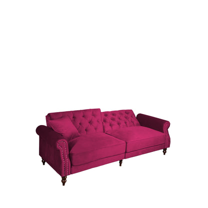87.8'' Convertible Velvet Sofa Bed Sleeper Futon