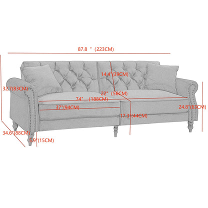 87.8'' Convertible Velvet Sofa Bed Sleeper Futon