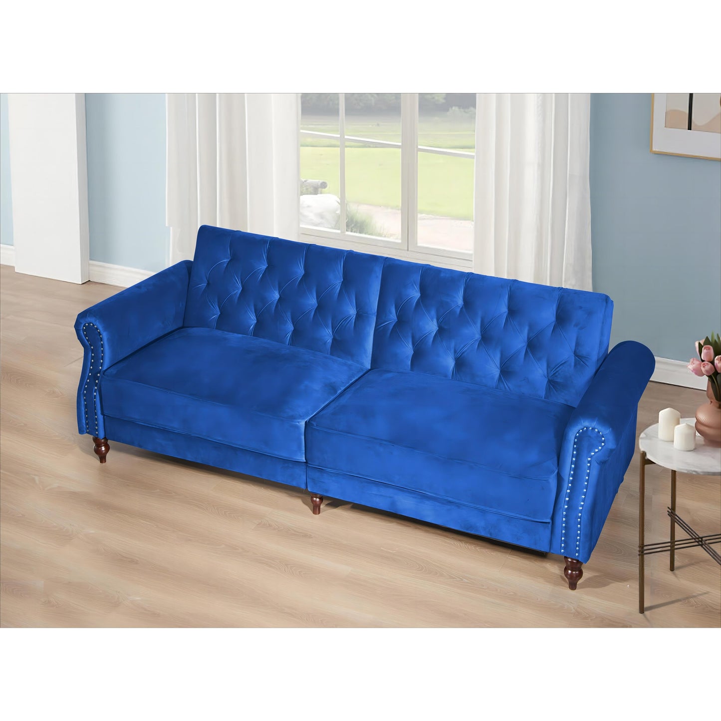 87.8'' Convertible Velvet Sofa Bed Sleeper Futon
