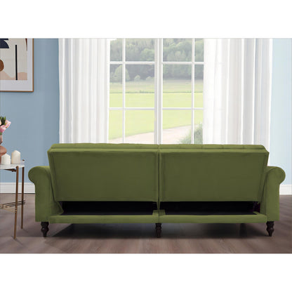 87.8'' Convertible Velvet Sofa Bed Sleeper Futon