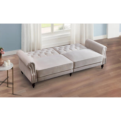 87.8'' Convertible Velvet Sofa Bed Sleeper Futon