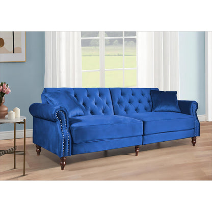 87.8'' Convertible Velvet Sofa Bed Sleeper Futon