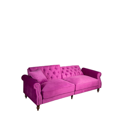 87.8'' Convertible Velvet Sofa Bed Sleeper Futon