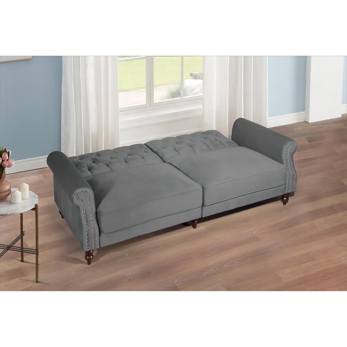 87.8'' Convertible Velvet Sofa Bed Sleeper Futon