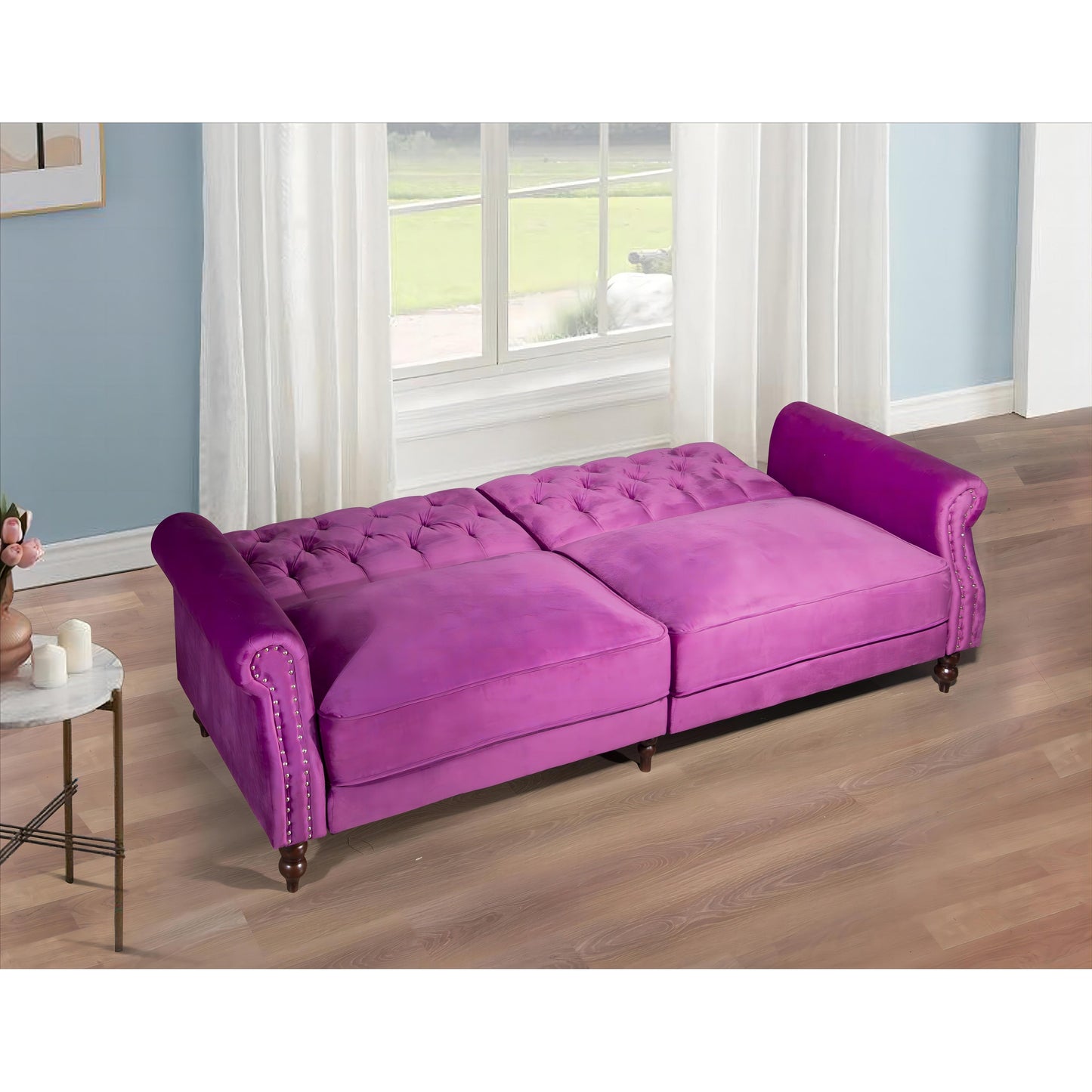 87.8'' Convertible Velvet Sofa Bed Sleeper Futon