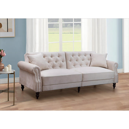 87.8'' Convertible Velvet Sofa Bed Sleeper Futon