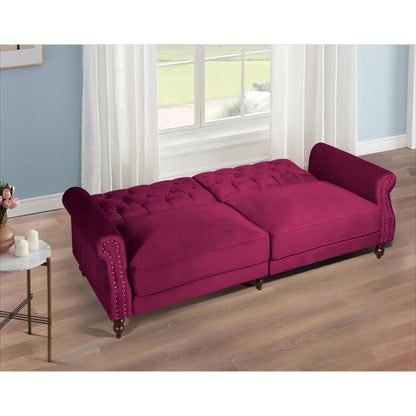87.8'' Convertible Velvet Sofa Bed Sleeper Futon