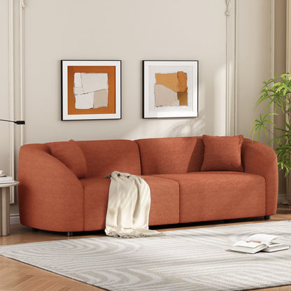 87 Curved Contemporary Sofa: Plush Seating, Streamlined Design, and Durable Frame - Ideal for Stylish Living Spaces