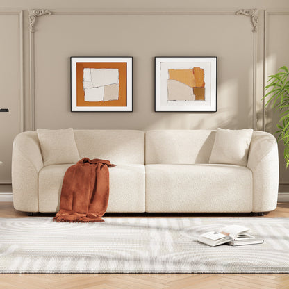 87 Curved Contemporary Sofa: Plush Seating, Streamlined Design, and Durable Frame - Ideal for Stylish Living Spaces