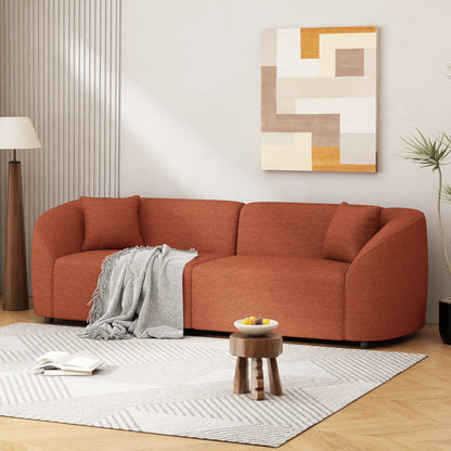87 Curved Contemporary Sofa: Plush Seating, Streamlined Design, and Durable Frame - Ideal for Stylish Living Spaces