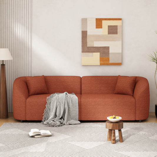 87 Curved Contemporary Sofa: Plush Seating, Streamlined Design, and Durable Frame - Ideal for Stylish Living Spaces