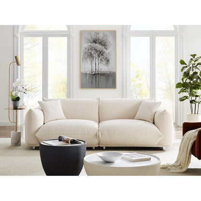 87 Oversized Loveseat Couch with Metal Frame, 2 Pillows, and Durable Upholstery