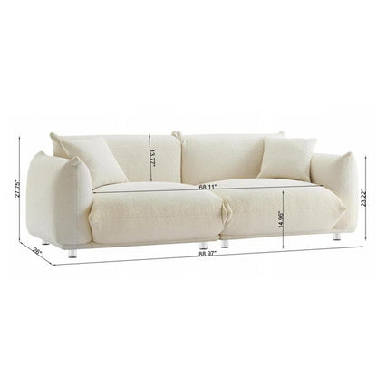 87 Oversized Loveseat Couch with Metal Frame, 2 Pillows, and Durable Upholstery