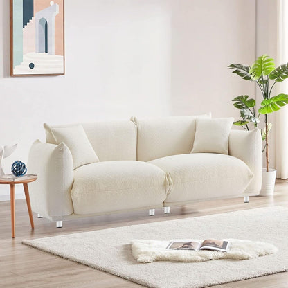 87'' Oversized Loveseat with Metal Legs, Solid Wood Frame, and 2 Pillows