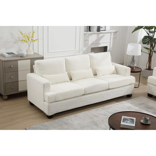 88.4'' Fabric 3-Seater Sofa: Removable Back Cushions, Deep Seating, and Sturdy Hardwood-Steel Frame
