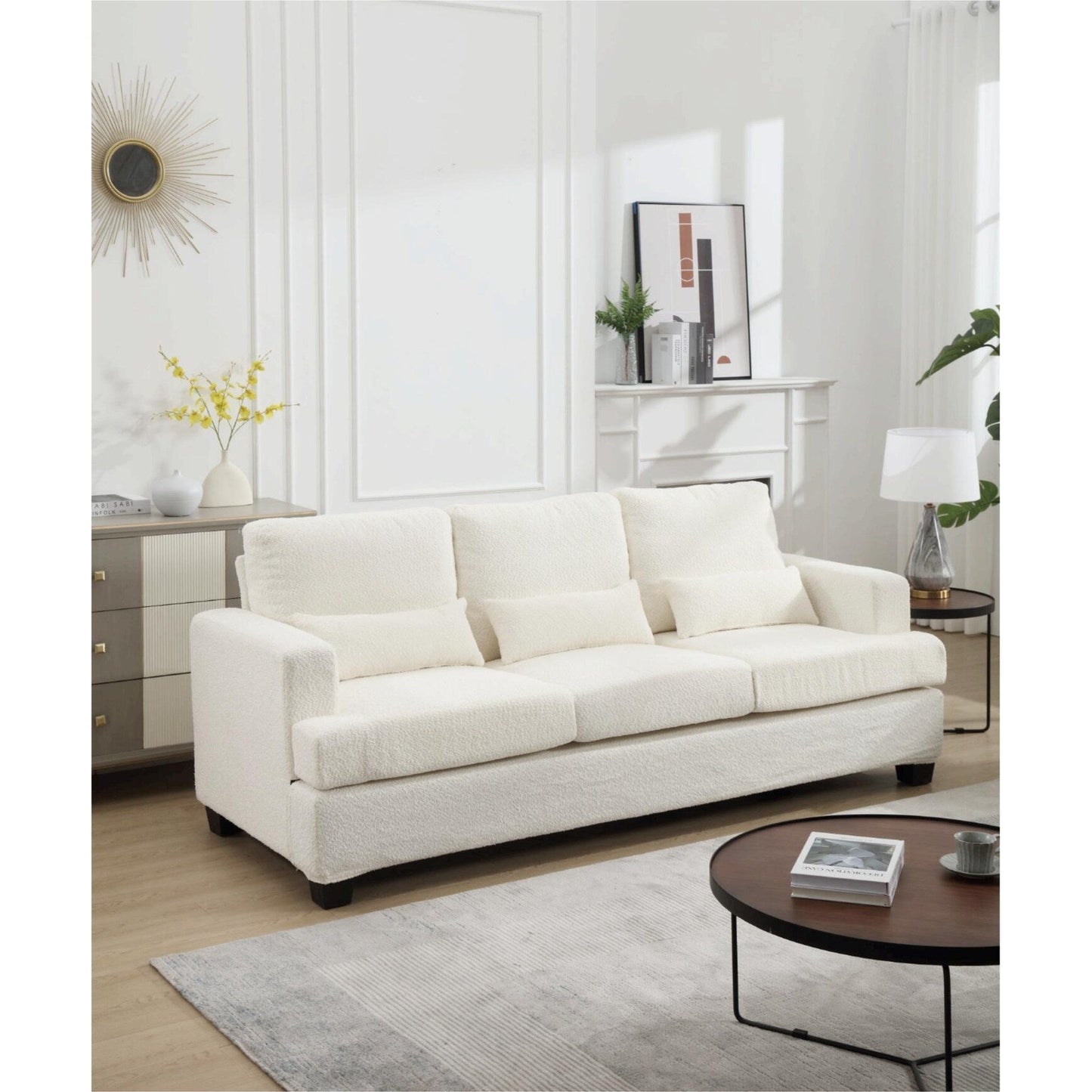 88.4'' Fabric 3-Seater Sofa: Removable Back Cushions, Deep Seating, and Sturdy Hardwood-Steel Frame