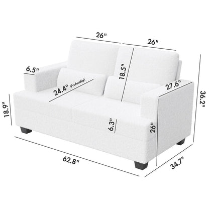 88.4'' Fabric 3-Seater Sofa: Removable Back Cushions, Deep Seating, and Sturdy Hardwood-Steel Frame