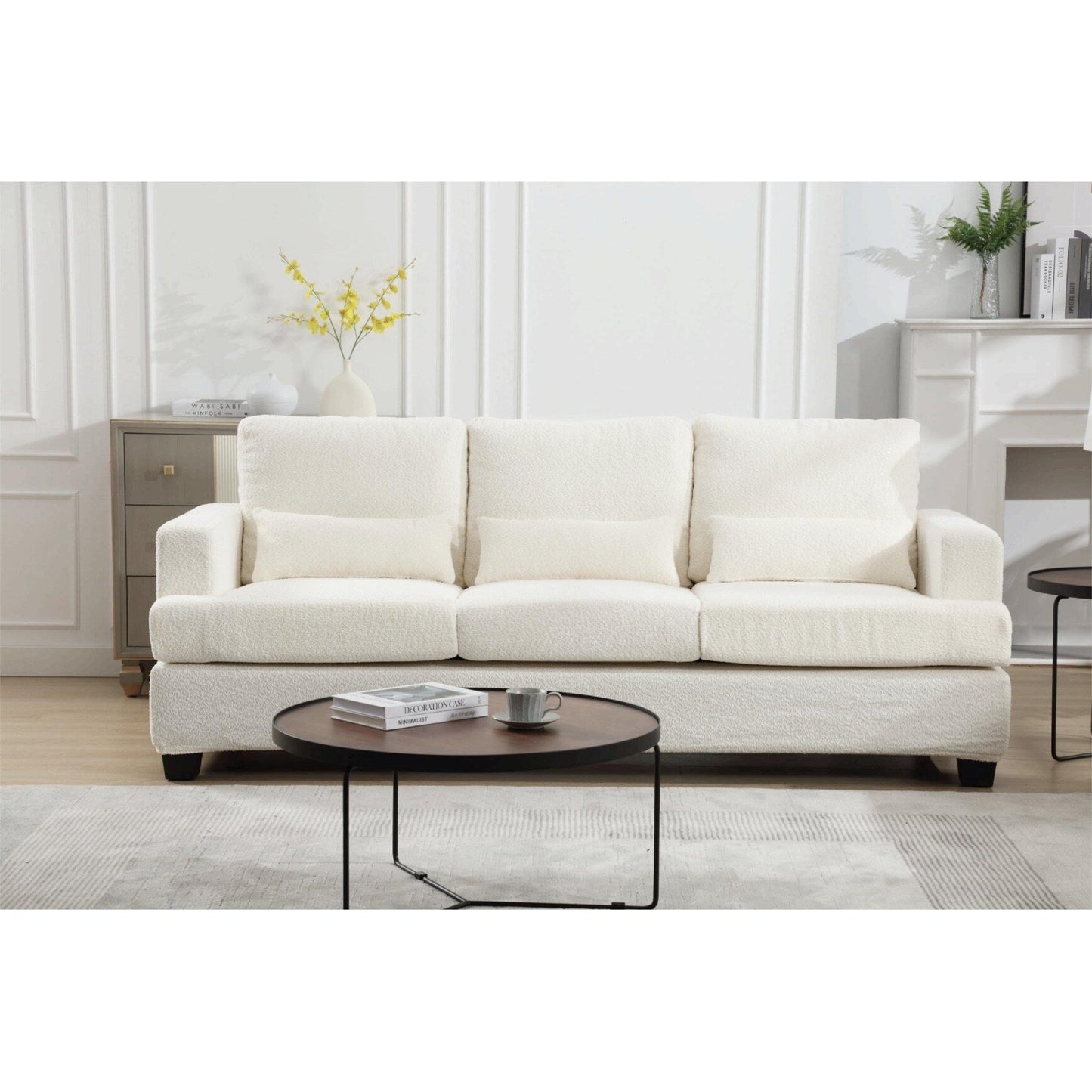 88.4'' Fabric 3-Seater Sofa: Removable Back Cushions, Deep Seating, and Sturdy Hardwood-Steel Frame