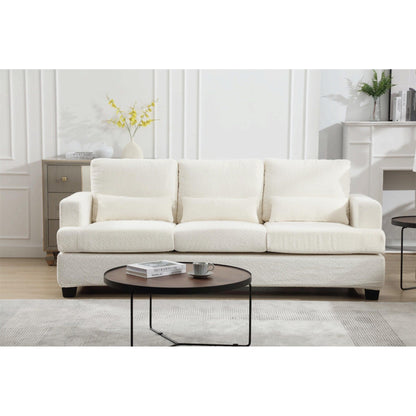 88.4'' Fabric 3-Seater Sofa: Removable Back Cushions, Deep Seating, and Sturdy Hardwood-Steel Frame