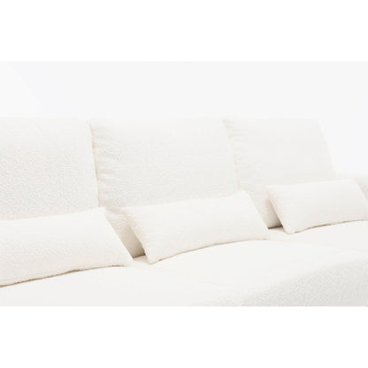 88.4'' Fabric Modern 3-Seater Sofa with Removable Back Cushions and Hardwood Frame