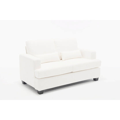 88.4'' Fabric Modern 3-Seater Sofa with Removable Back Cushions and Hardwood Frame