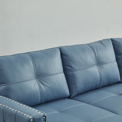 88'' Convertible Microfiber 3-Seater Sofa Bed with Storage Chaise and Pull-Out Function