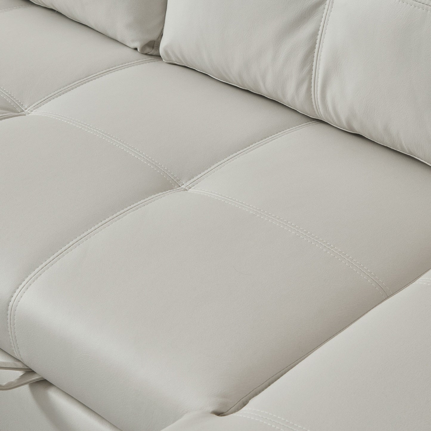 88'' Convertible Microfiber 3-Seater Sofa Bed with Storage Chaise and Pull-Out Function