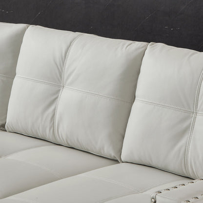 88'' Convertible Microfiber 3-Seater Sofa Bed with Storage Chaise and Pull-Out Function