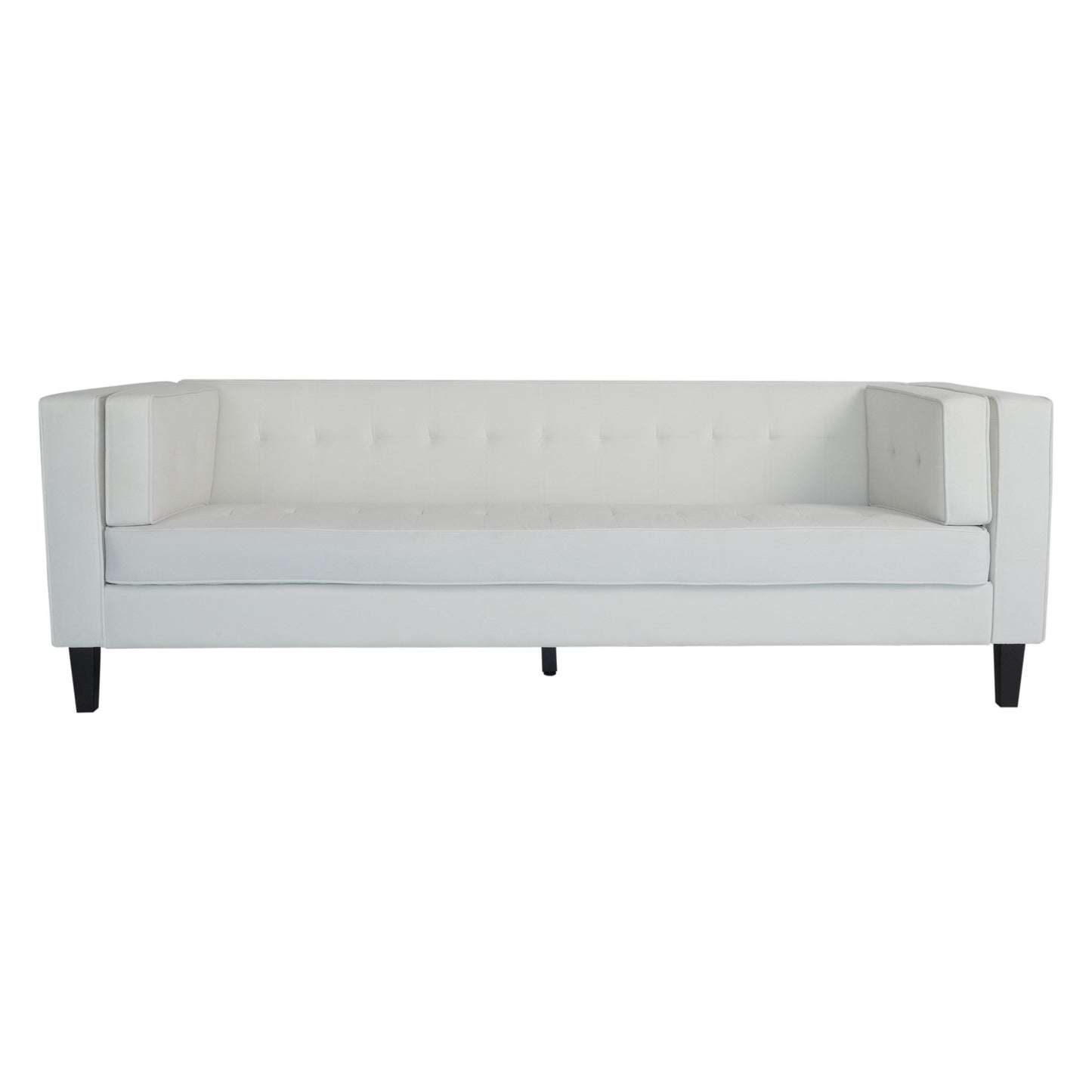 89.75 Velvet 3-seater Button Tufted Sofa with Wood Legs and Kiln-Dried Hardwood Frame for Living Room
