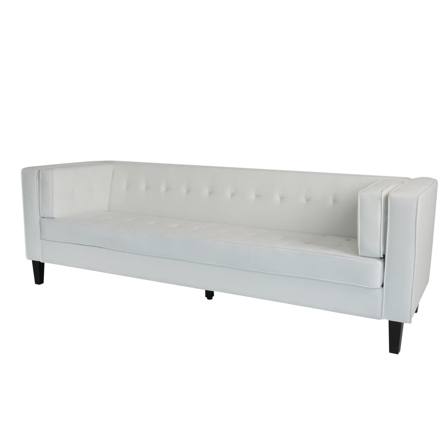 89.75 Velvet 3-seater Button Tufted Sofa with Wood Legs and Kiln-Dried Hardwood Frame for Living Room