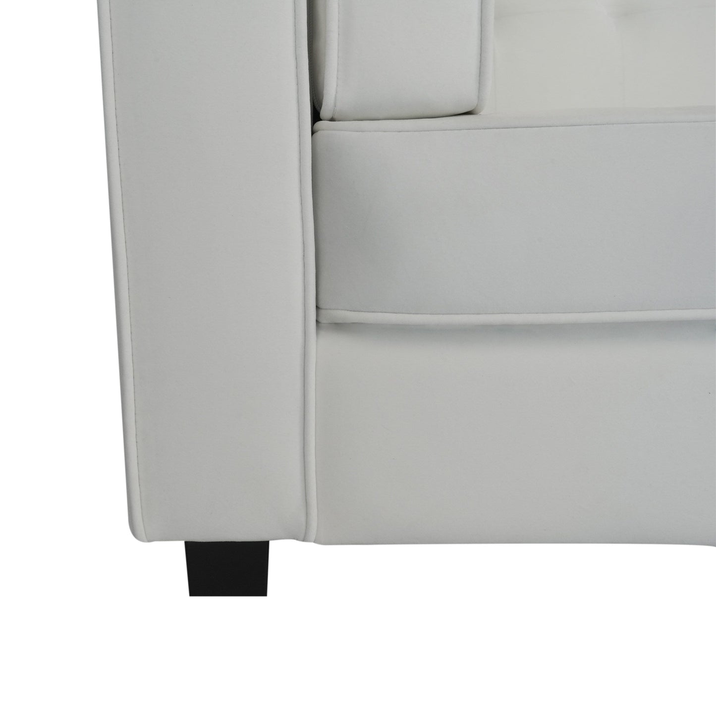 89.75 Velvet 3-seater Button Tufted Sofa with Wood Legs and Kiln-Dried Hardwood Frame for Living Room