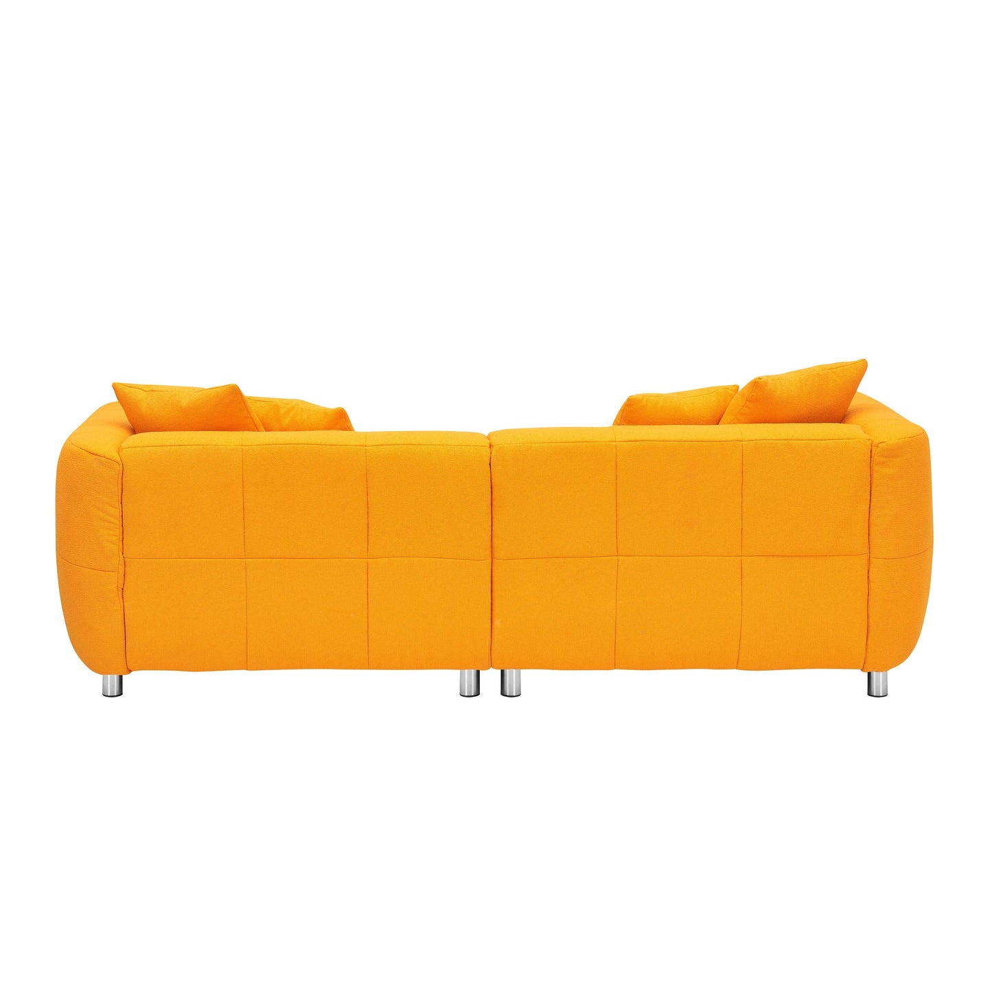 89 3-Seater Sofa - Modern Living Room Couch with Solid Wood Frame, Metal Legs & 4 Pillows