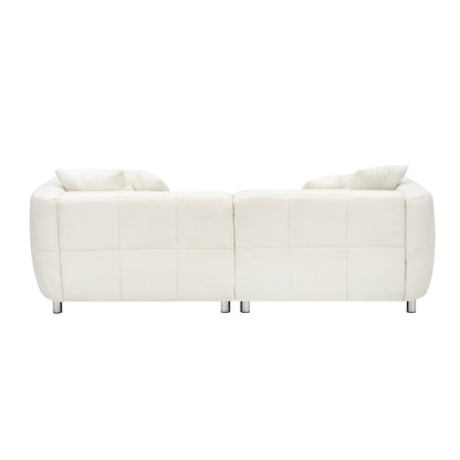 89 3-Seater Sofa - Modern Living Room Couch with Solid Wood Frame, Metal Legs & 4 Pillows