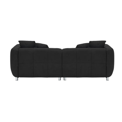 89 3-Seater Sofa - Modern Living Room Couch with Solid Wood Frame, Metal Legs & 4 Pillows