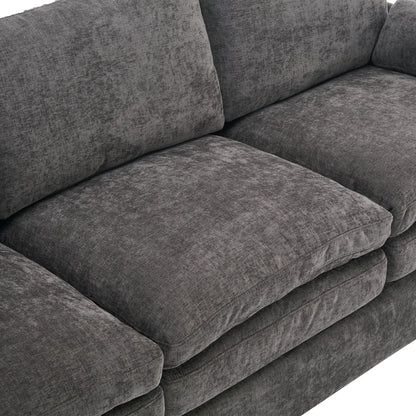 89 Chenille 3-Seater Sofa with Double-Layered Cushions for Living Room