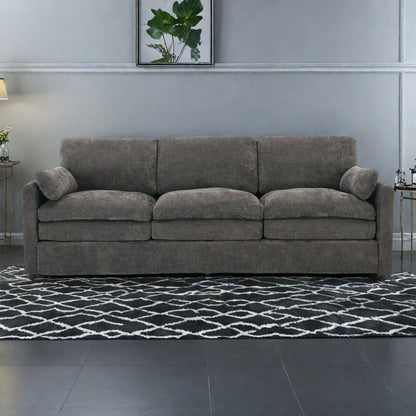 89 Chenille 3-Seater Sofa with Double-Layered Cushions for Living Room