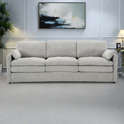 89 Chenille 3-Seater Sofa with Double-Layered Cushions for Living Room