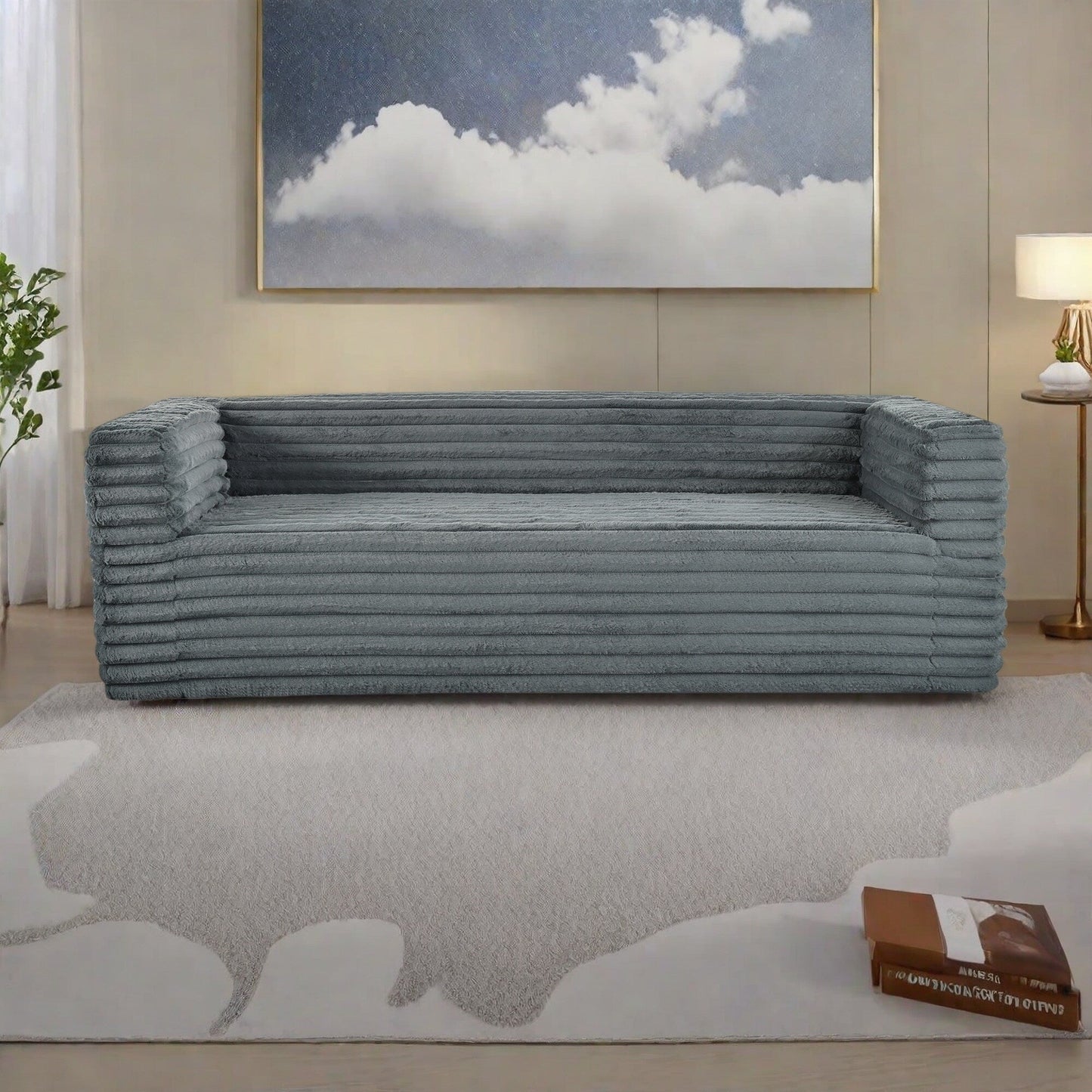 89 Fabric 3-Seater Sofa for Living Rooms and Small Spaces - Ultra-Soft Modern Lounge Couch