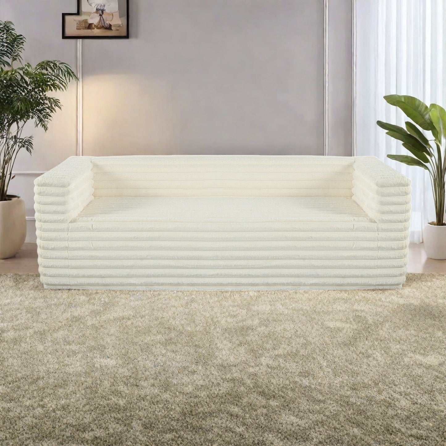 89 Fabric 3-Seater Sofa for Living Rooms and Small Spaces - Ultra-Soft Modern Lounge Couch