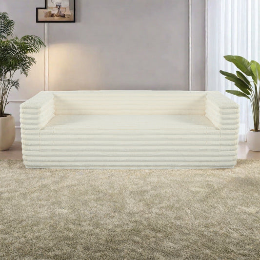89 Fabric 3-Seater Sofa for Living Rooms and Small Spaces - Ultra-Soft Modern Lounge Couch