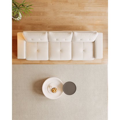 89 Velvet Upholstered 3-seater Sofa with Cat Nest, Waterproof and Cat Scratch Resistant Fabric