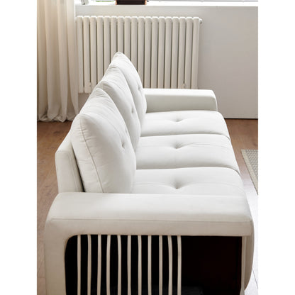 89 Velvet Upholstered 3-seater Sofa with Cat Nest, Waterproof and Cat Scratch Resistant Fabric