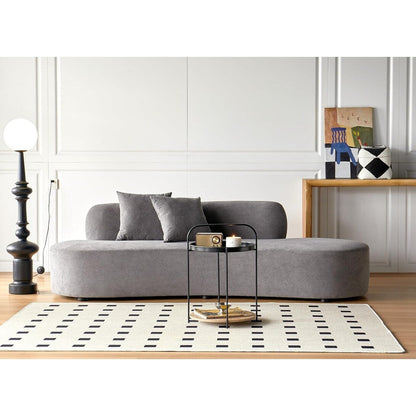 90.2 inch Half Moon Curved Velvet Living Room Sofa