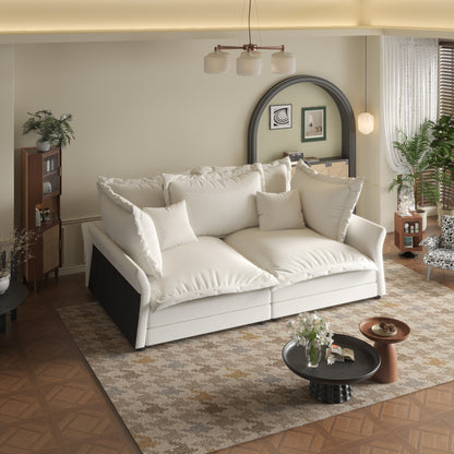 90.55 Modern Deep Seat Sofa Couches with Multiple Large Soft Pillows