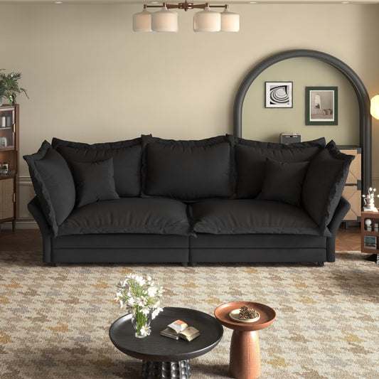 90.55 Modern Deep Seat Sofa Couches with Multiple Large Soft Pillows
