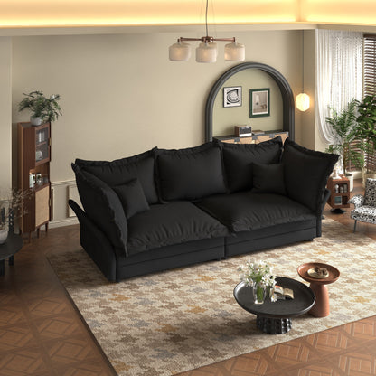 90.55 Modern Deep Seat Sofa Couches with Multiple Large Soft Pillows