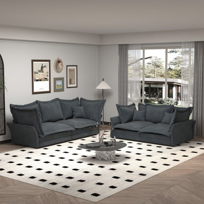 90.55 Modern Deep Seat Sofa Couches with Multiple Large Soft Pillows