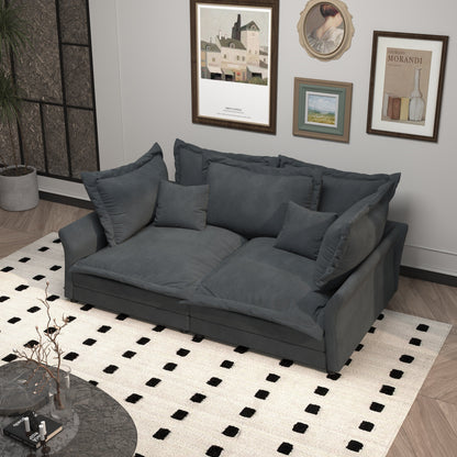 90.55 Modern Deep Seat Sofa Couches with Multiple Large Soft Pillows